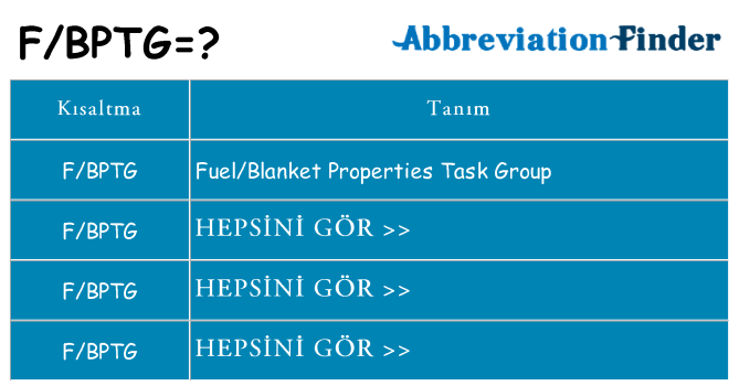 fbptg ne anlama geliyor