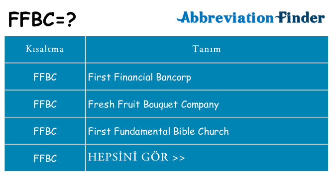 ffbc ne anlama geliyor
