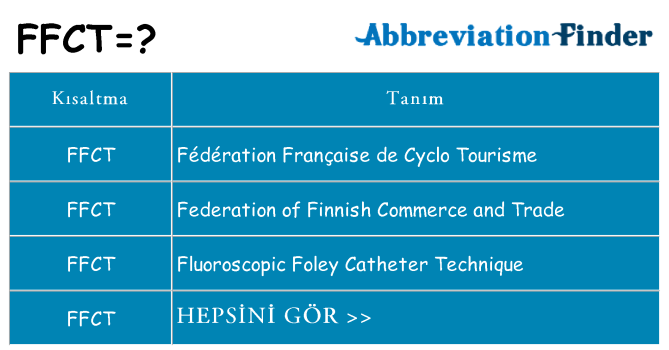 ffct ne anlama geliyor