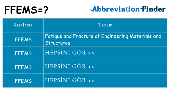 ffems ne anlama geliyor