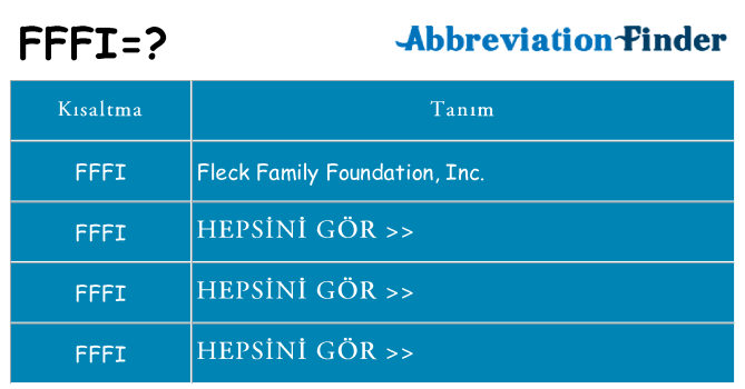 fffi ne anlama geliyor