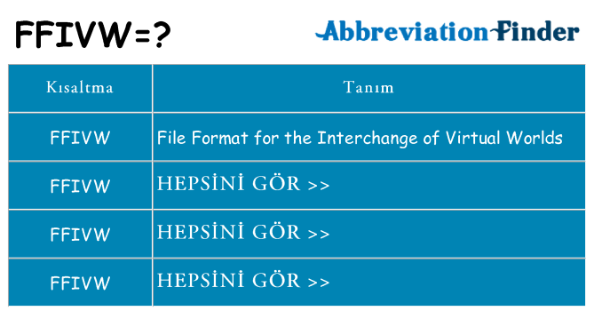 ffivw ne anlama geliyor