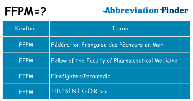 ffpm ne anlama geliyor