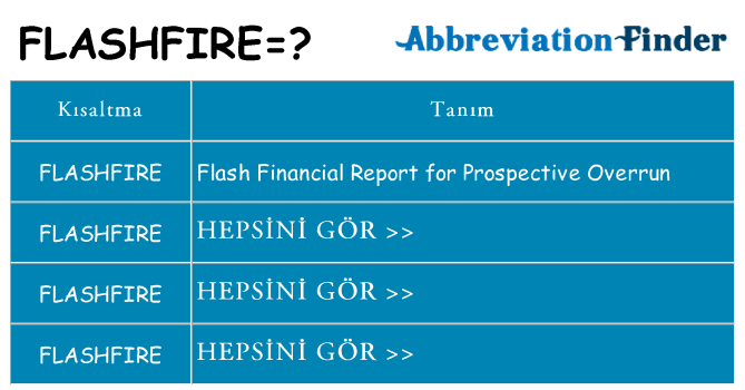 flashfire ne anlama geliyor