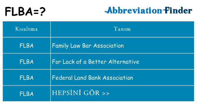 flba ne anlama geliyor
