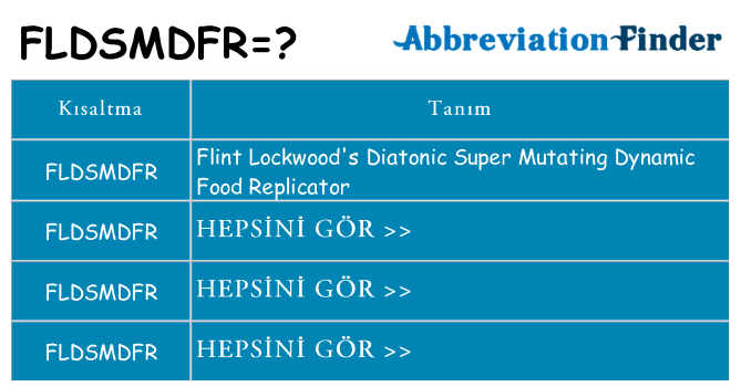 fldsmdfr ne anlama geliyor