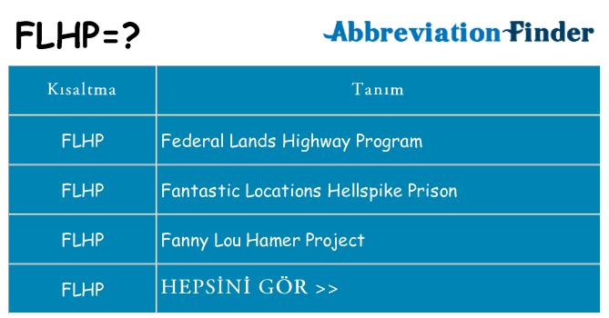flhp ne anlama geliyor