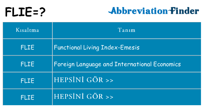 flie ne anlama geliyor