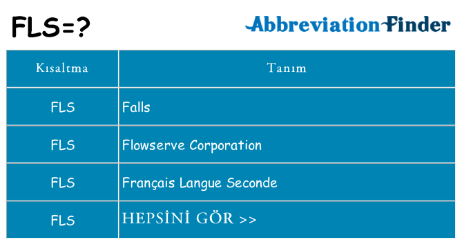 fls ne anlama geliyor