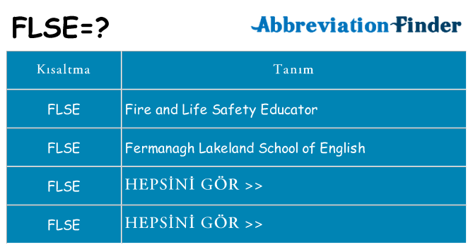 flse ne anlama geliyor