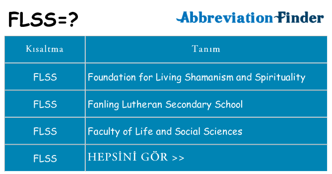 flss ne anlama geliyor