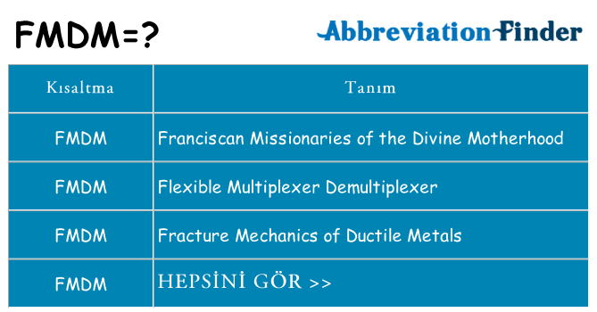 fmdm ne anlama geliyor