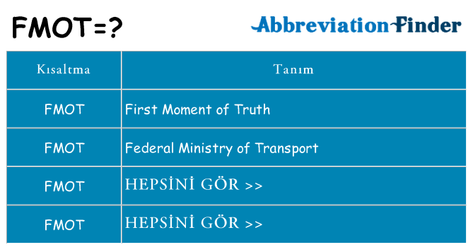 fmot ne anlama geliyor
