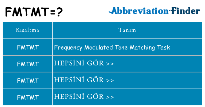 fmtmt ne anlama geliyor