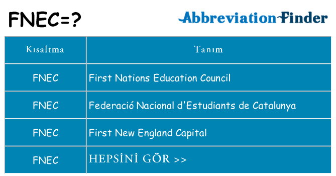 fnec ne anlama geliyor
