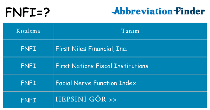 fnfi ne anlama geliyor