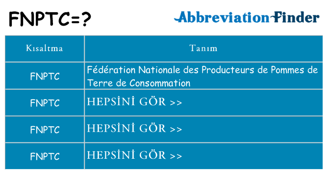 fnptc ne anlama geliyor