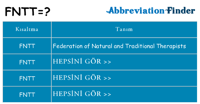 fntt ne anlama geliyor