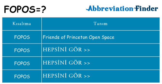 fopos ne anlama geliyor