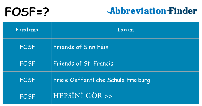 fosf ne anlama geliyor