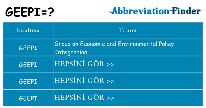 geepi ne anlama geliyor