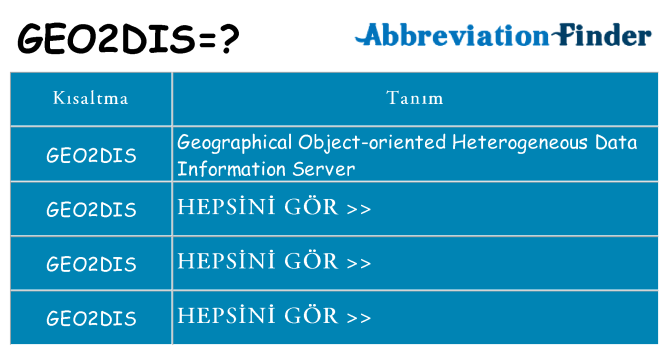 geo2dis ne anlama geliyor