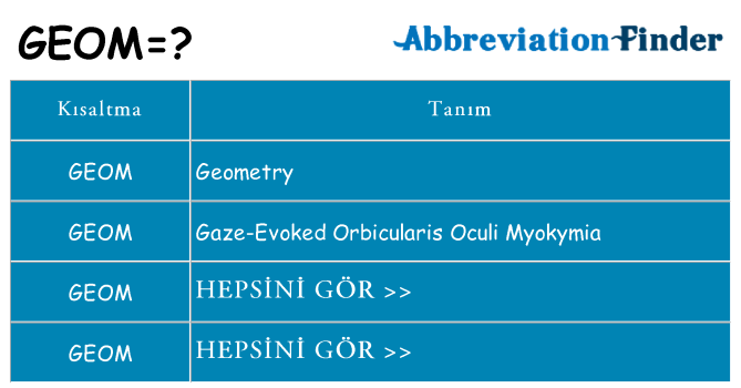 geom ne anlama geliyor