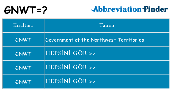 gnwt ne anlama geliyor