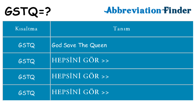 gstq ne anlama geliyor