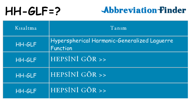 hh-glf ne anlama geliyor