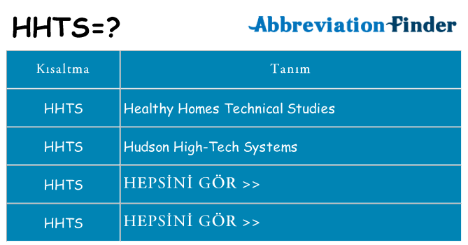 hhts ne anlama geliyor