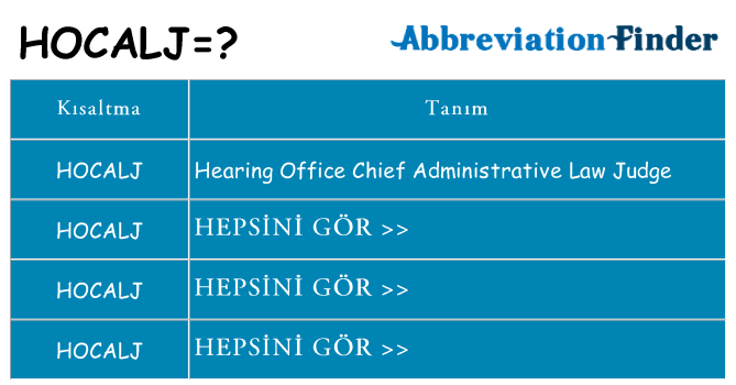 hocalj ne anlama geliyor