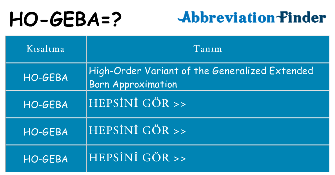 ho-geba ne anlama geliyor