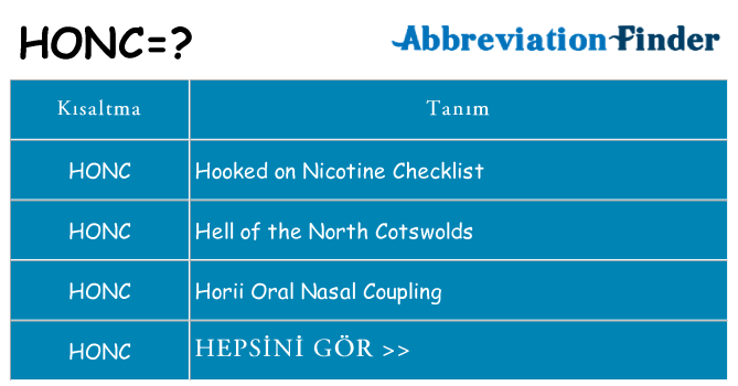 honc ne anlama geliyor