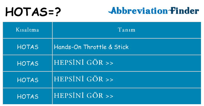hotas ne anlama geliyor
