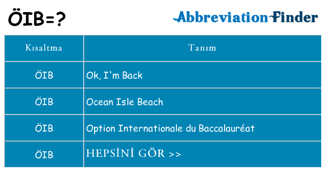 oib ne anlama geliyor
