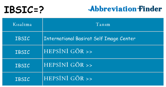 ibsic ne anlama geliyor