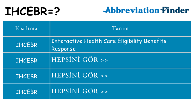 ihcebr ne anlama geliyor