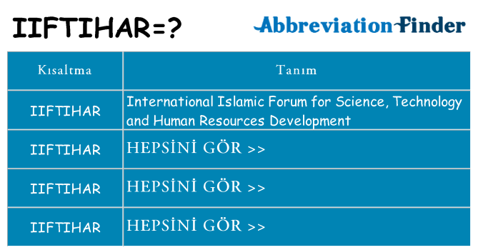 iiftihar ne anlama geliyor