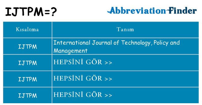 ijtpm ne anlama geliyor