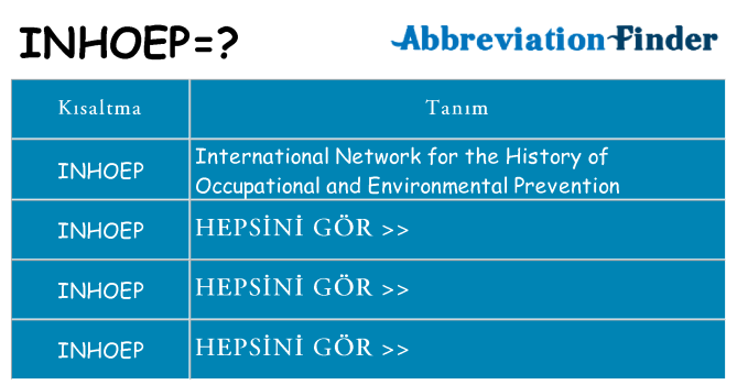 inhoep ne anlama geliyor