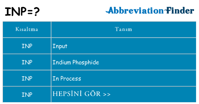inp ne anlama geliyor