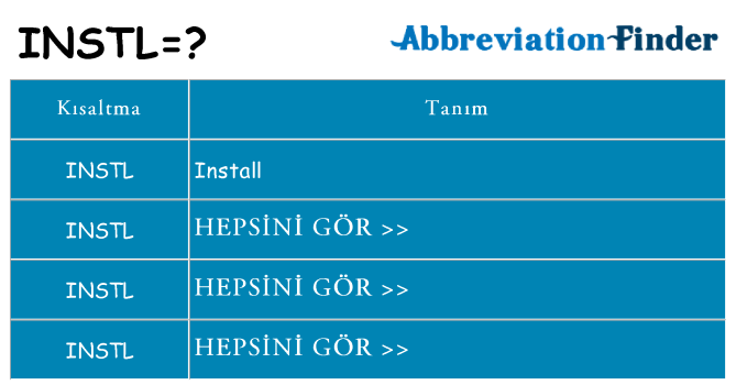 instl ne anlama geliyor
