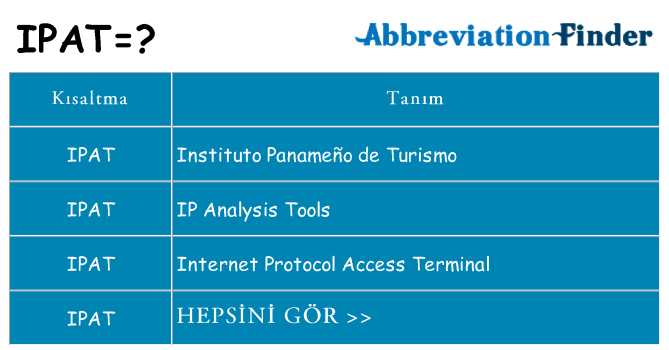 ipat ne anlama geliyor