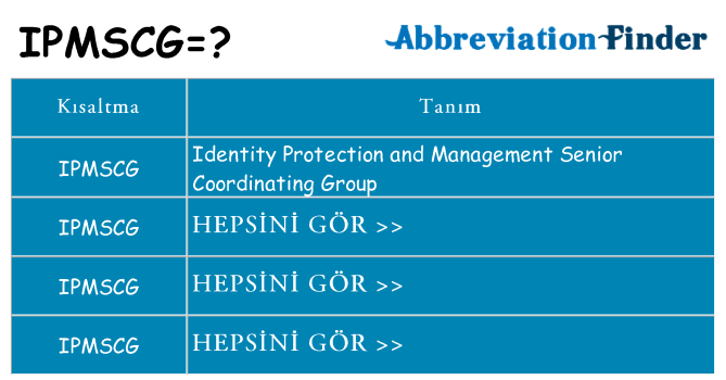 ipmscg ne anlama geliyor