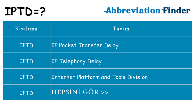 iptd ne anlama geliyor