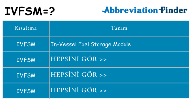 ivfsm ne anlama geliyor