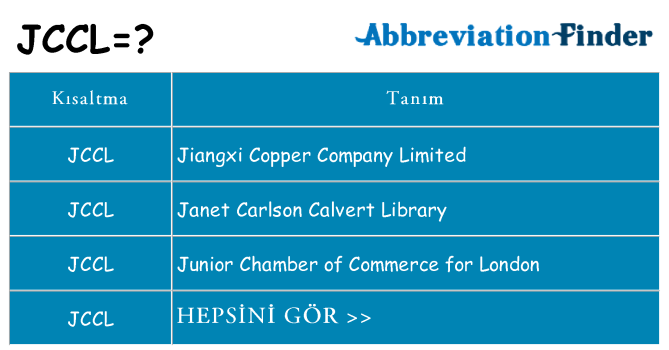 jccl ne anlama geliyor