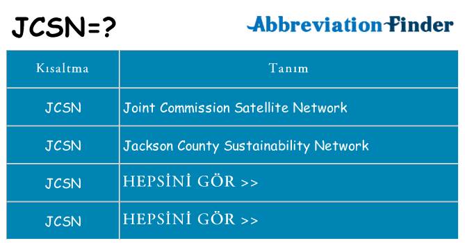 jcsn ne anlama geliyor
