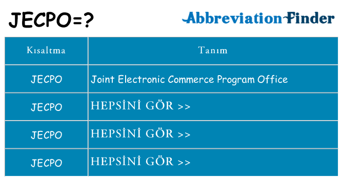 jecpo ne anlama geliyor